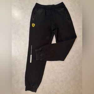 Puma Ferrari Scuderia Sweatpants Joggers Youth Large 13/14 Black Logo F1 Pants